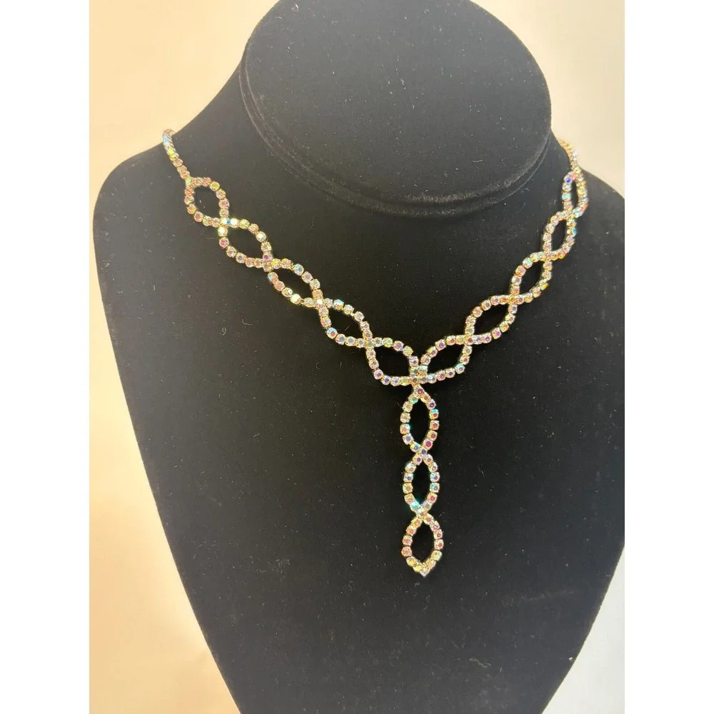Necklace Choker Rhinestone Elegant Loops Classic Design ‎ 18 inch